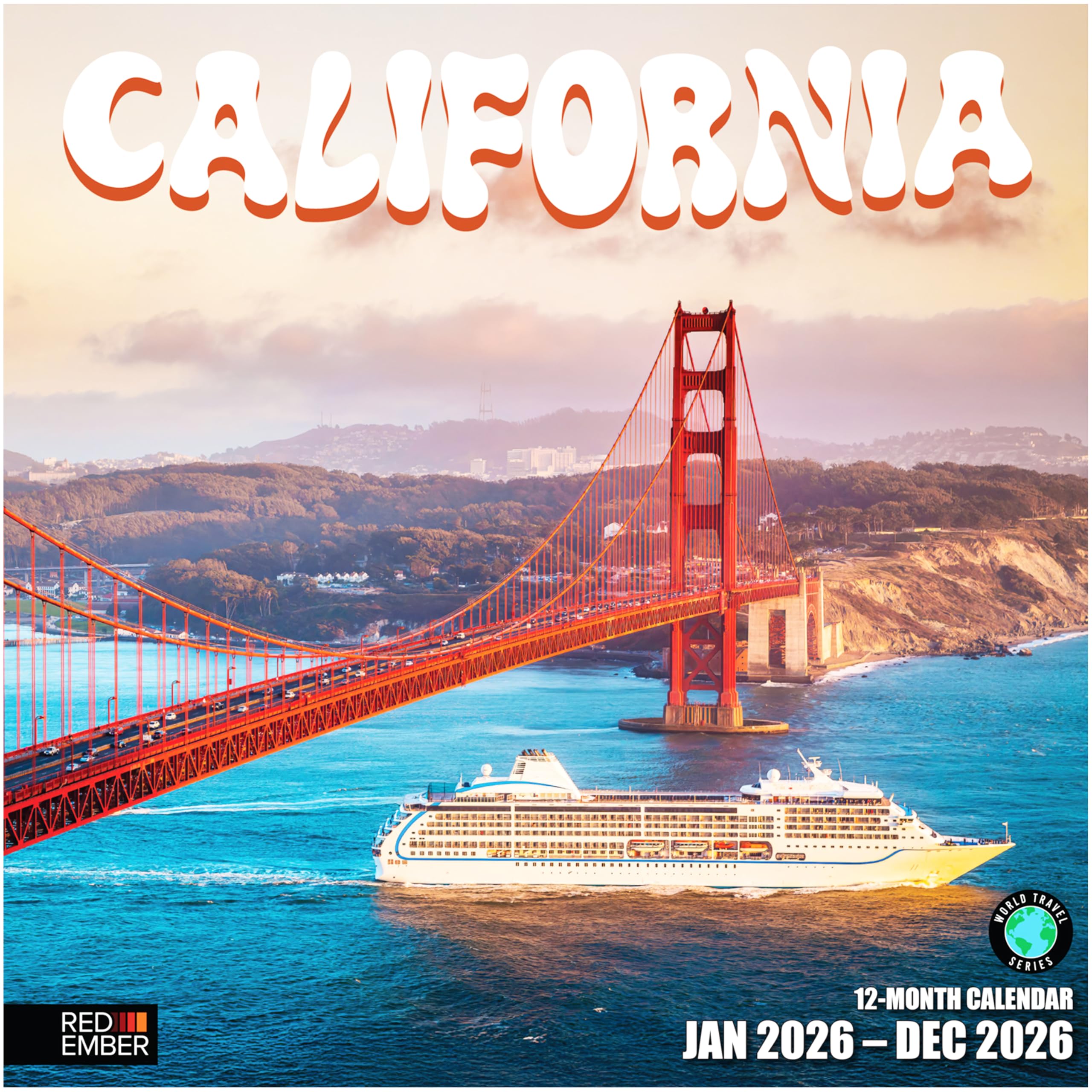 RED EMBER California 2026 Wall Calendar 12 Month | 12" x 24" Open | Thick & Sturdy Paper | Giftable | Calendar 2026