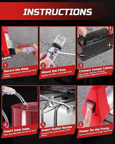 Miniatura 8 de Bomba de transferencia diésel de 12 V 175 W, bomba de transferencia de combustible eléctrica para diésel, queroseno, bomba de combustible diesel con