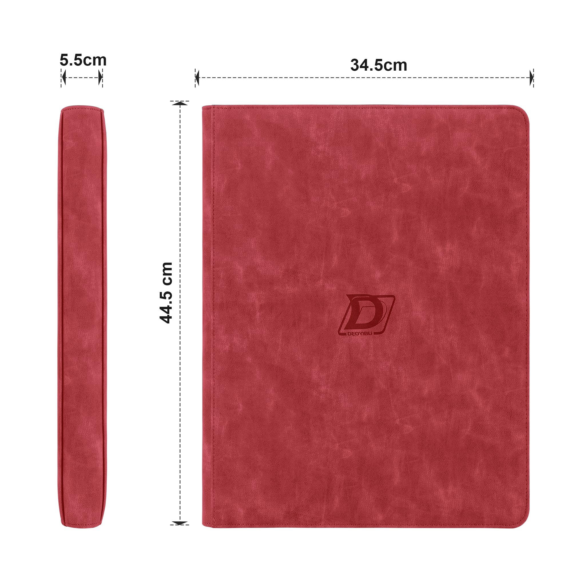 Album de cartes à collectionner Grand pour 1000+ cartes, 16 compartiments avec fermeture éclair, classeur pour cartes à collectionner, pour MTG, cartes de sport, etc. Rouge