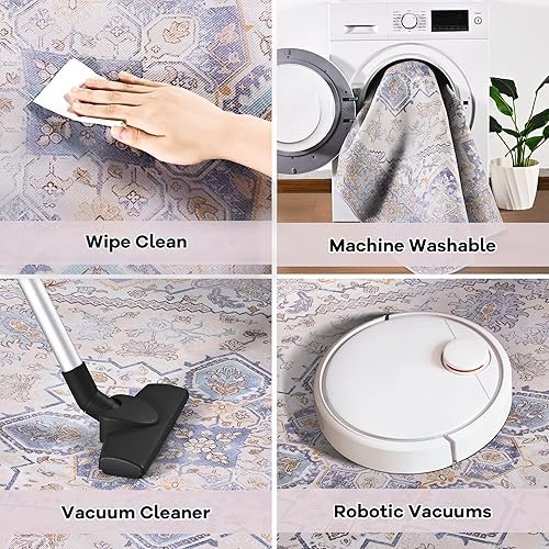 Miniatura 5 de ST. BRIDGE Alfombra de pasillo de 2 x 6 pies, lavable para pasillo, entrada, dormitorio, antideslizante, cocina, baño, lavandería, alfombra