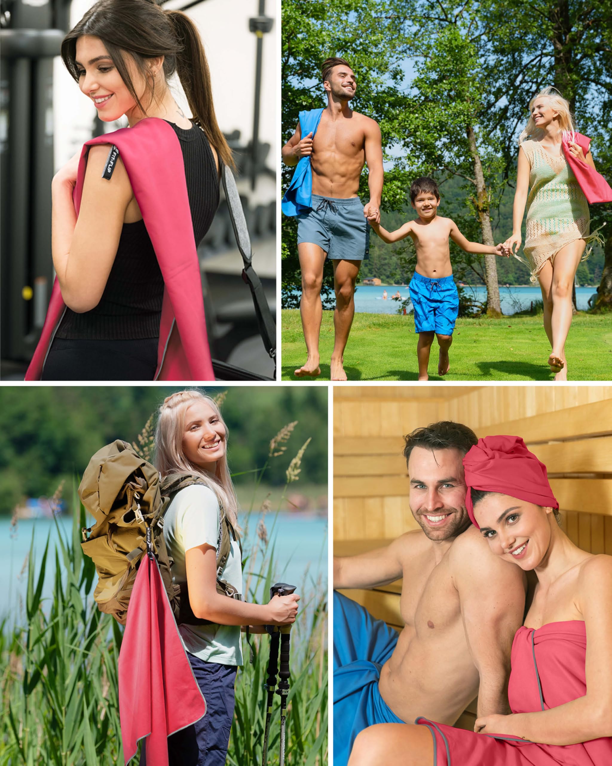 Fit-Flip Asciugamano microfibra - compatto e ultraleggero - asciugamani palestra - il perfetto telo mare grande - ottimale per viaggio, sport e piscina