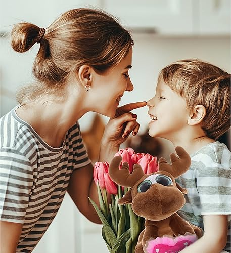 Miniatura 6 de DolliBu Feliz Día de la Madre Super Suave y Brillante Ojo Grande Peluche de Peluche de Peluche con Corazón Rosa Mensaje para la Mejor Mamá, Abuela,