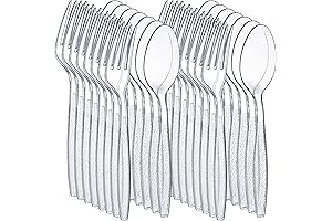 Bulk Plastic Silverware Forks and Spoons (360 Pieces)