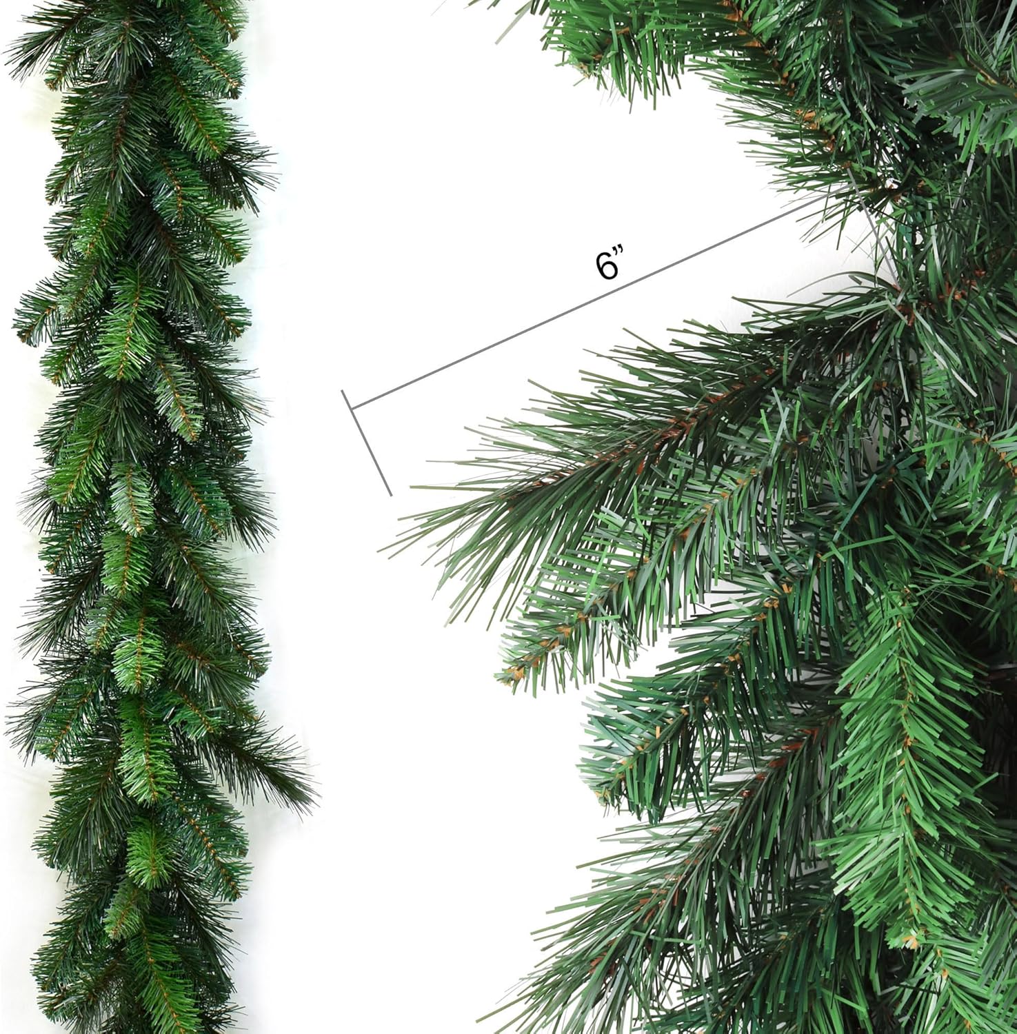 9-Foot Christmas Pine Garland with 190 Lifelike Tips - Deluxe Evergreen Holiday Garland for Indoor/Outdoor Décor, Xmas Decorations for Table, Mantel, Home & Office