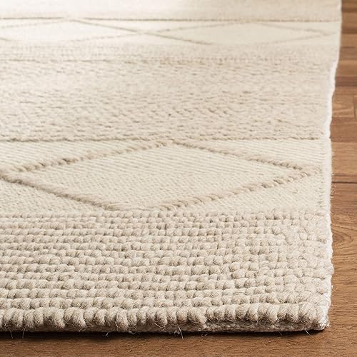 Miniatura 3 de Safavieh Natura Collection - Alfombra de área de 5 x 8 pies, color beige, lana hecha a mano, ideal para zonas de alto tráfico en sala de estar,