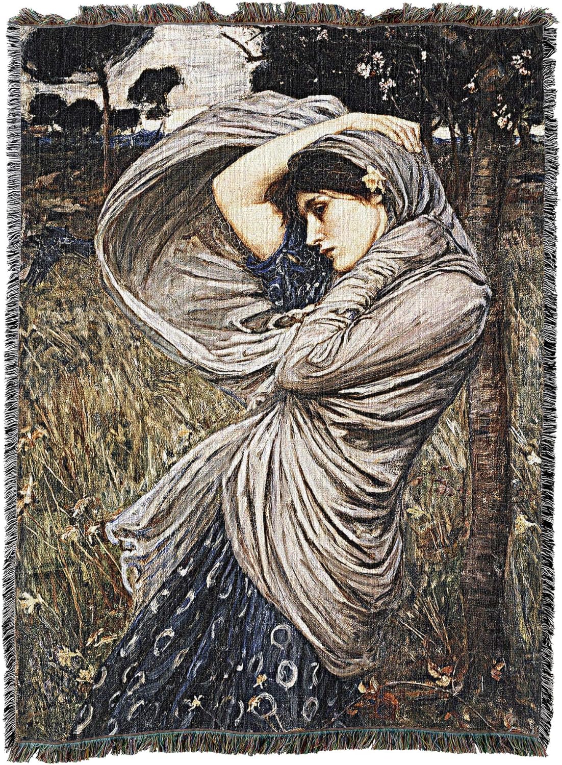 Pure Country Weavers Boreas John Blanket by William Waterhouse - Fine Art Gift Tapestry Throw Woven from Cotton - Made in The USA (72x54)