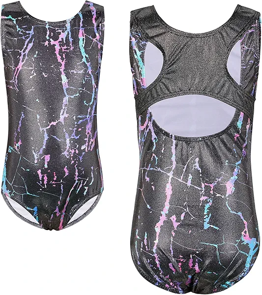 TFJH E One-piece Gymnastics Leotards for Girls Sparkle Athletic Clothes Activewear