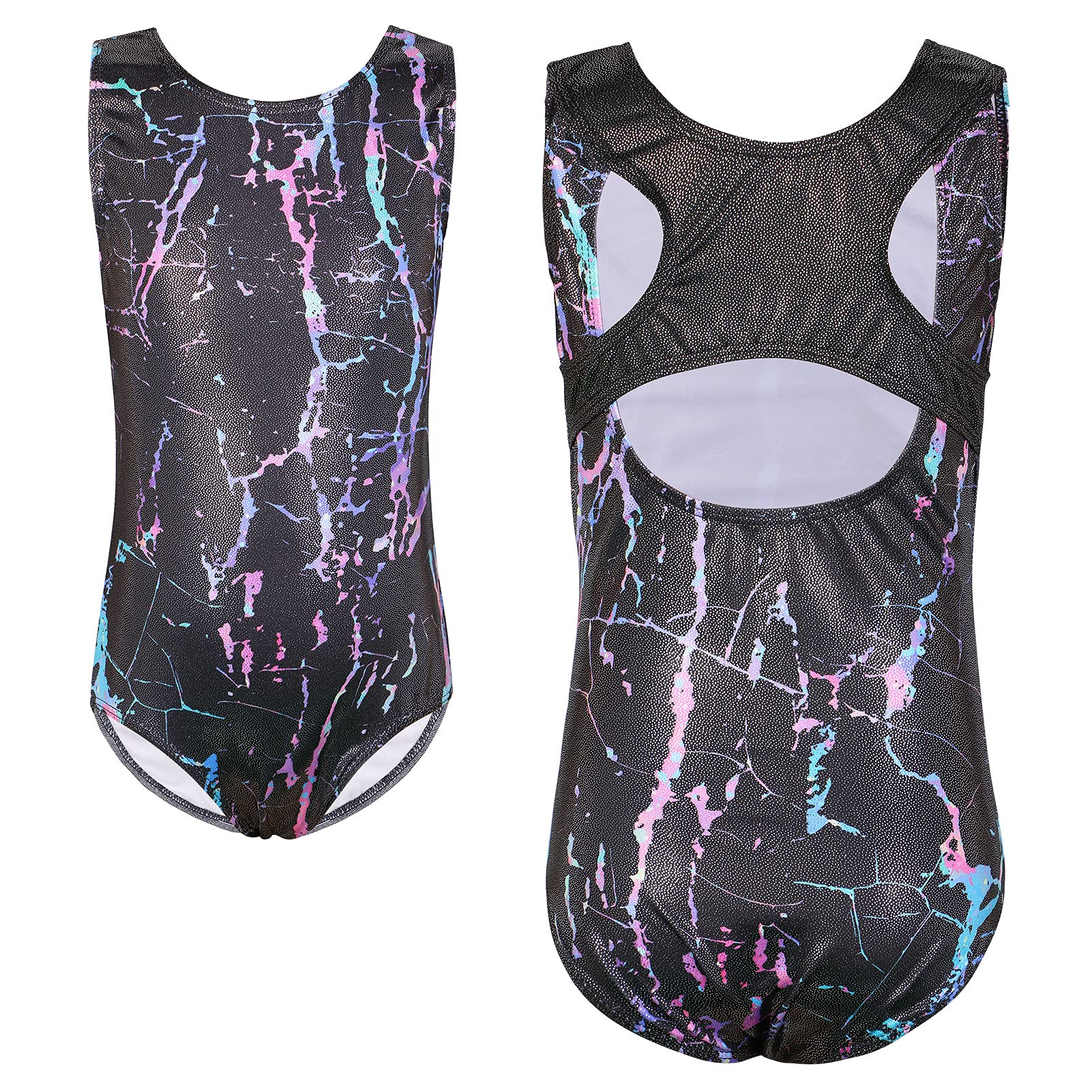 TFJH E Gymnastics Leotards for Girls Sparkle Athletic Clothes Activewear One-piece