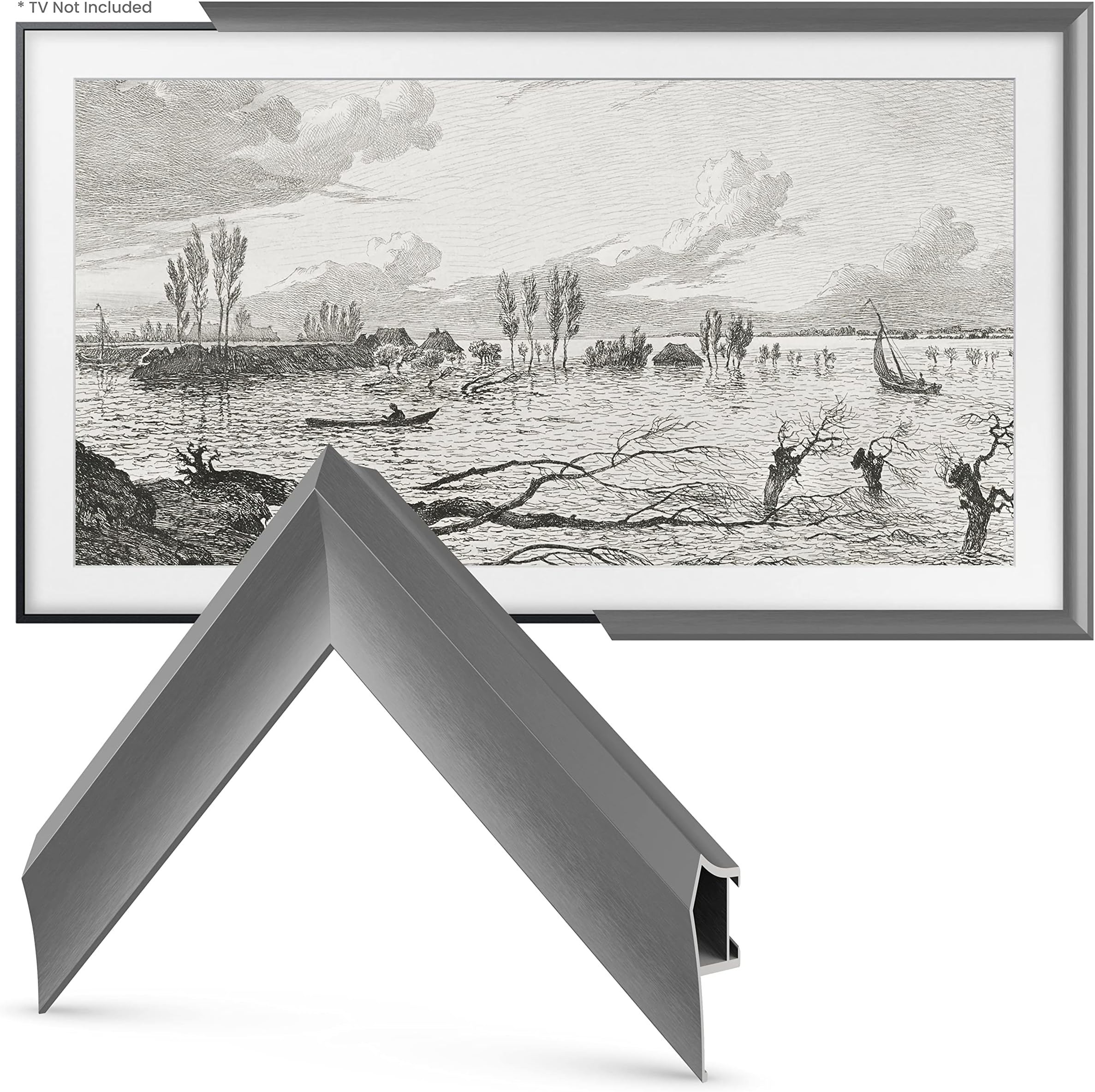 Frame My TV Deco s Alloy Prismatic - Graphite Bezel Compatible ONLY with Samsung The (55", Fits 2021-2023 )