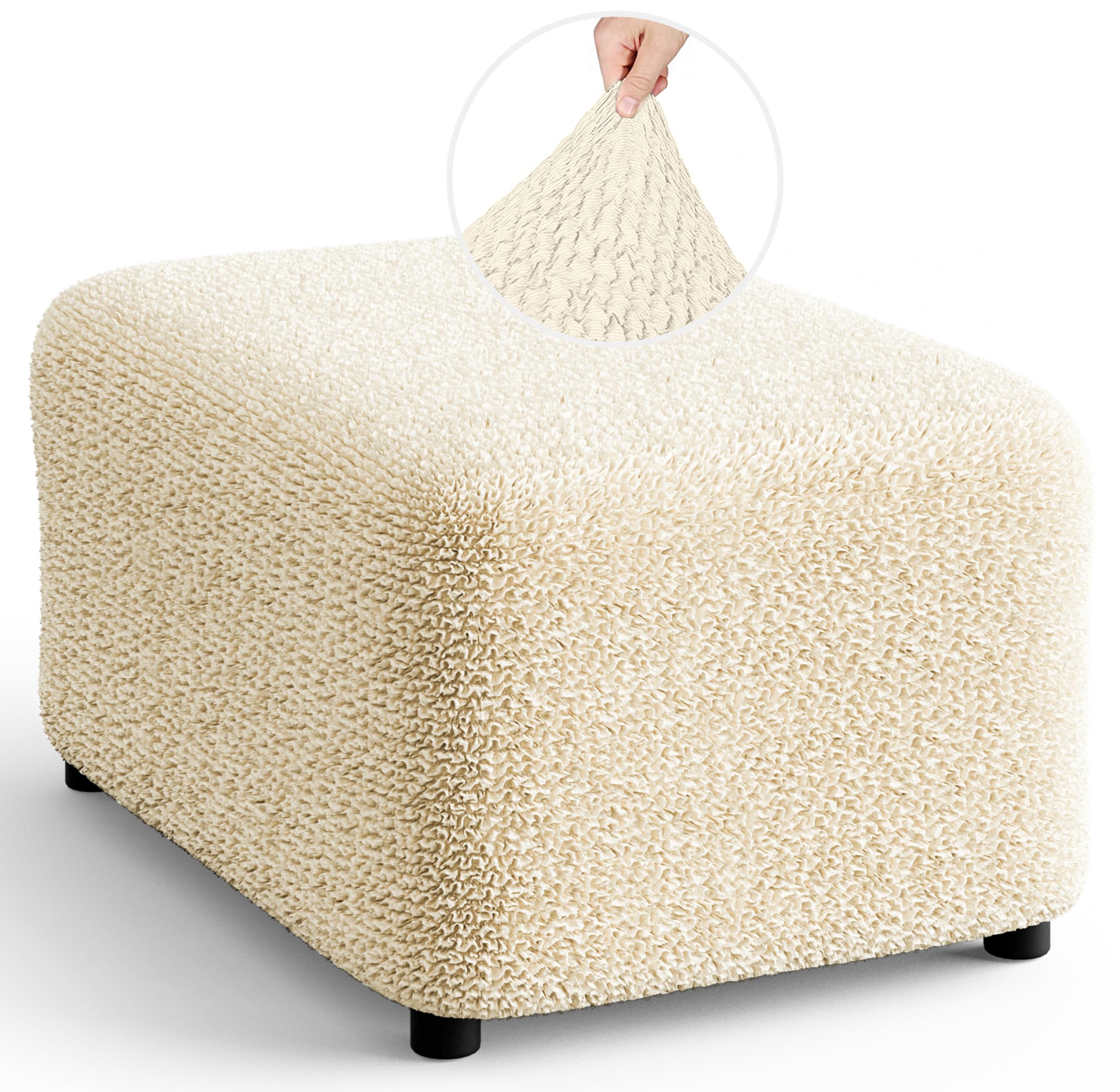 PAULATO BY GA.I.CO. Ottoman Slipcovers - 1-Piece Furniture Protector - Form Fit, Machine Washable - CottonRich…: retailer-supplied image
