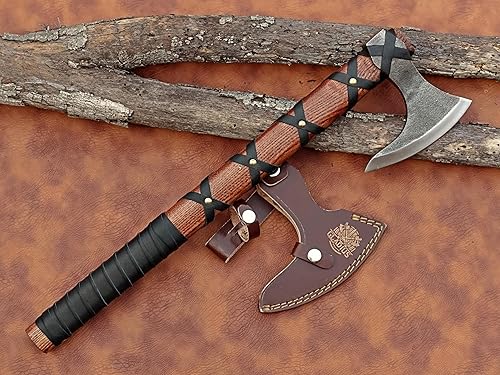 Exquisita hacha vikinga hecha a mano, ideal para coleccionistas y entusiastas | Auténtica, artesanal | Hacha de estilo medieval con acero de alto