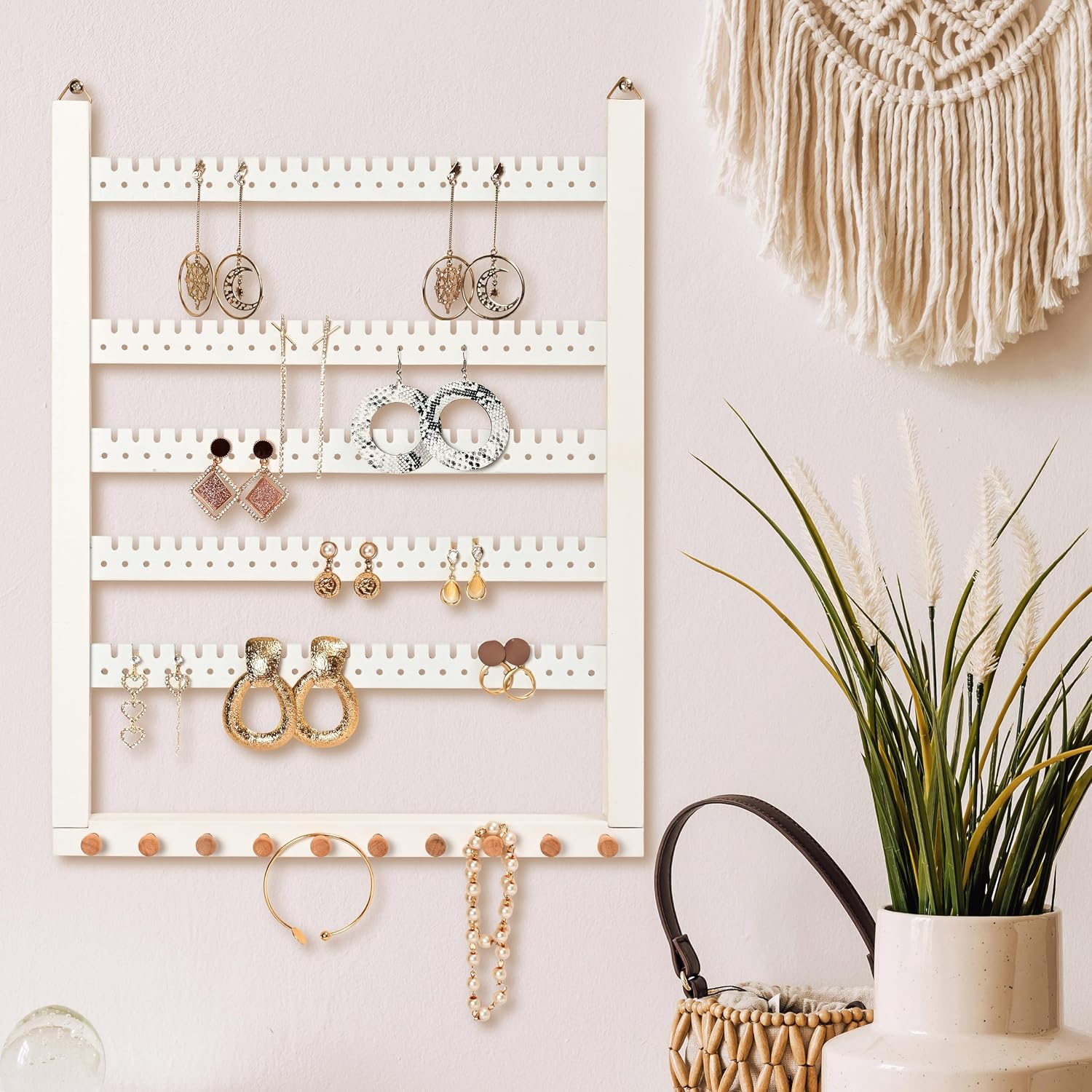 Wall Mounted Earring Organizer, Earring Holder Hamging Wall