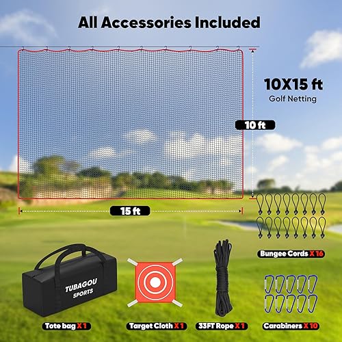 Miniatura 4 de Red de práctica de golf, barrera de red multideportiva resistente de 10 pies  15 pies  20 pies  25 pies  Red de golf para garaje, ideal para patio