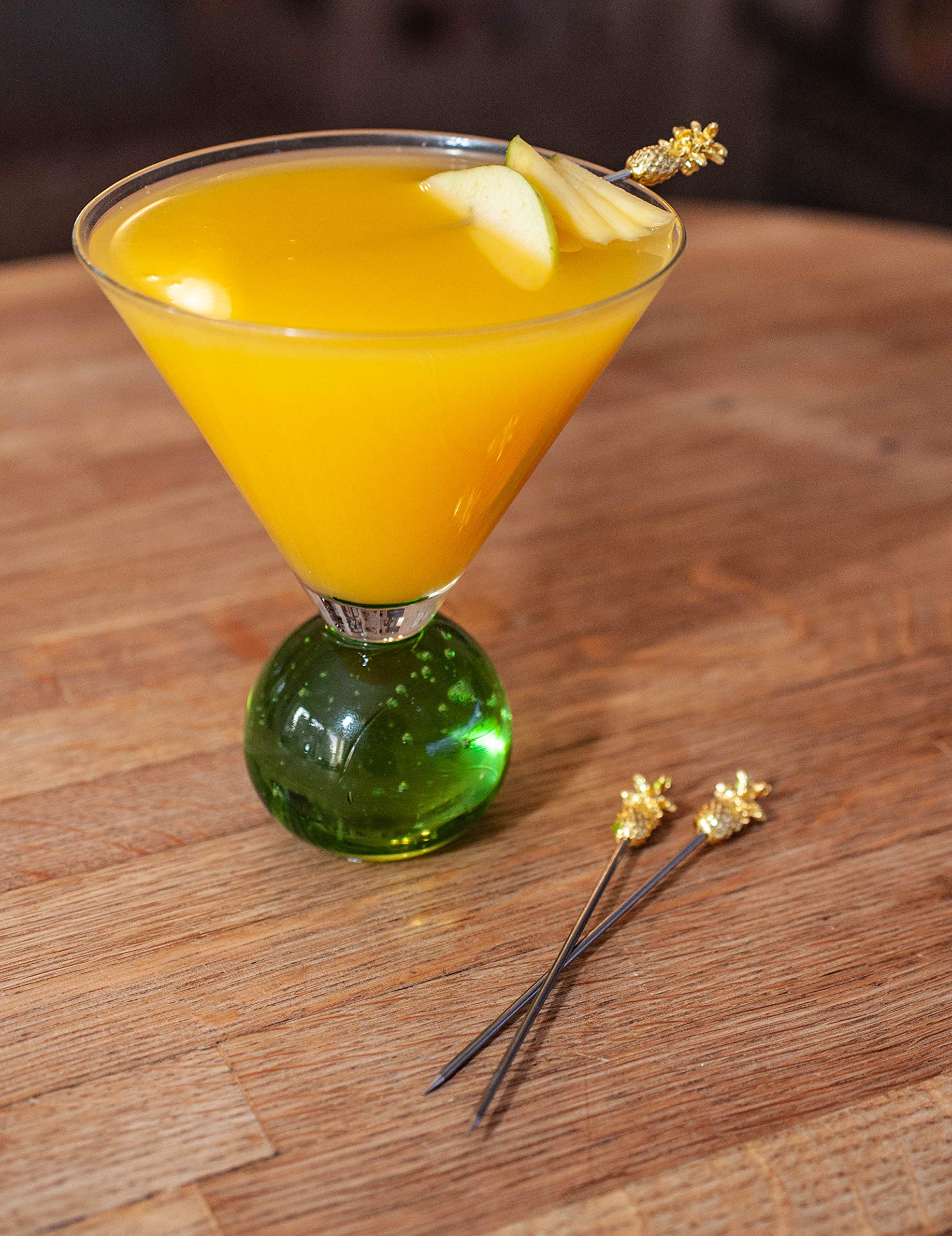 Beaumont Lot de 10 pics à cocktail en forme d'ananas plaqués or réutilisables