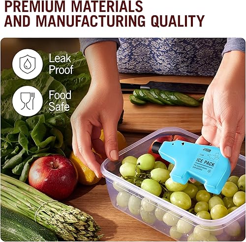 Miniatura 6 de Monkey Business Paquetes de hielo para niños para lonchera, bolsas de hielo reutilizables y delgadas, perfectas para la lonchera de tu