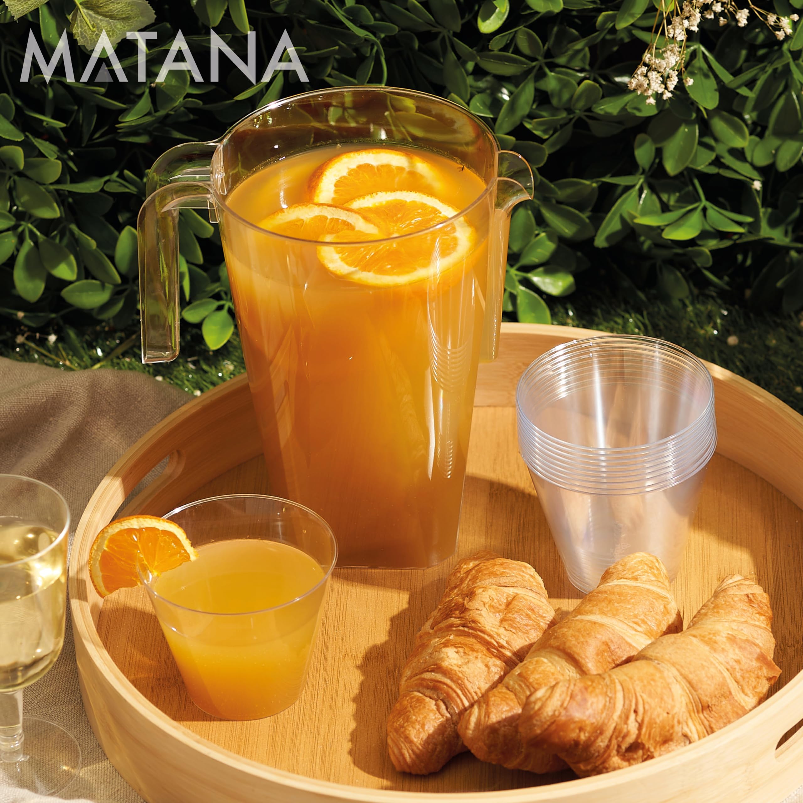 MATANA 12 Brocche in Plastica, Caraffe Trasparenti (1,5L) - Cocktail, Limonata, Punch, Sangria, Birre e Altro - Compleanni, Matrimoni, Natale, Picnic, Barbecue, Feste - Resistenti e Riutilizzabili