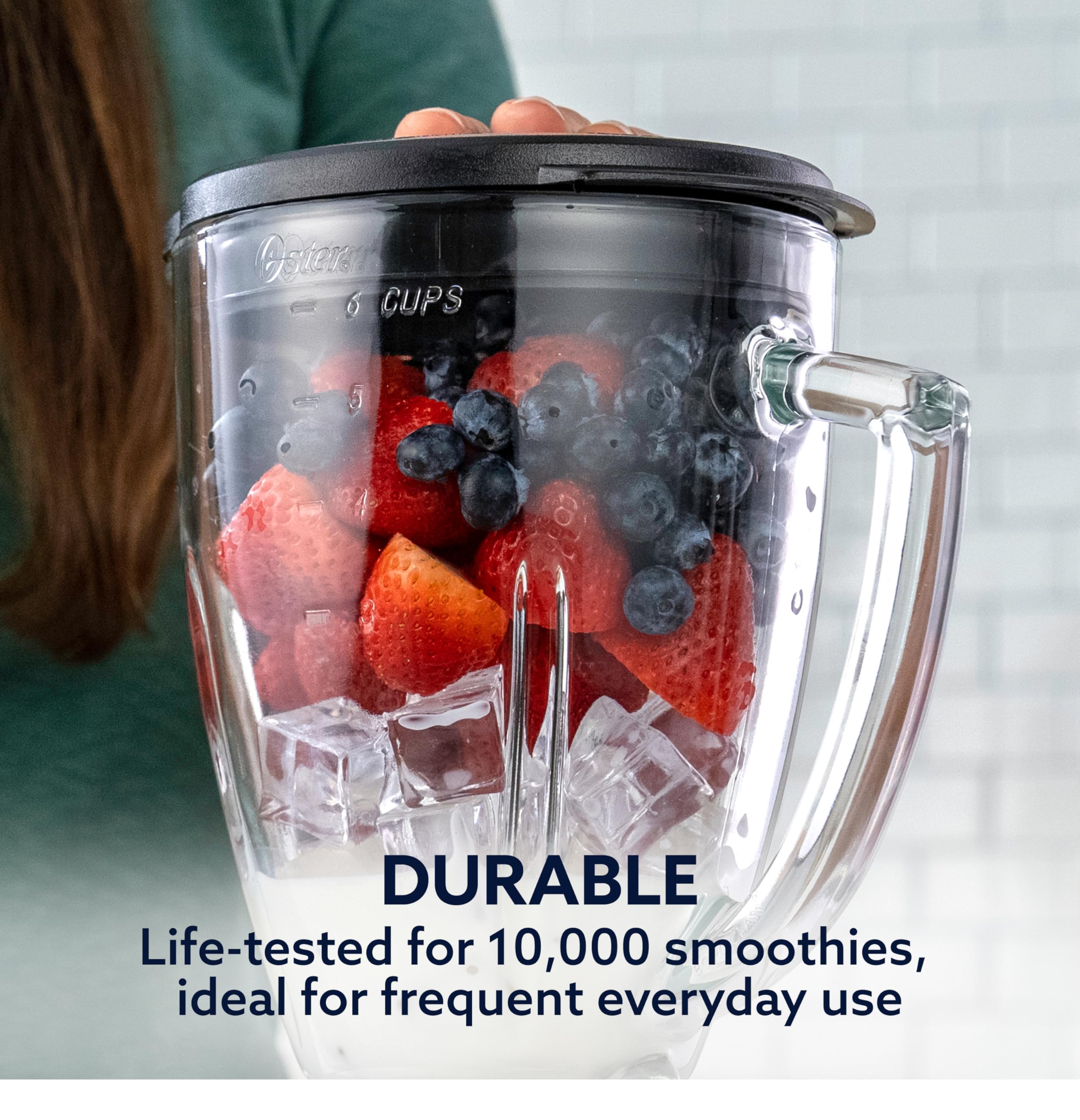 Oster Glass Jar Blender with Stainless Steel Blades & Ice Crusher