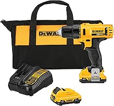 DEWALT Parafusadeira e Furadeira de 3/8 Pol. (10mm) com 2 Baterias 12V Ion-Lítio 2.0Ah Bolsa e Carregador Bivolt DCD710D2