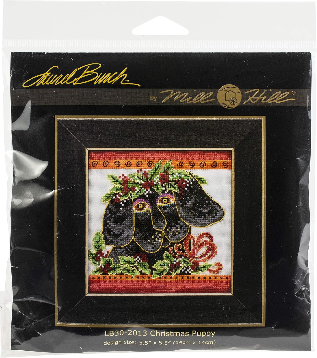 Christmas Puppy Beaded Counted Cross Stitch Kit Mill Hill 2020 Laurel Burch LB302013