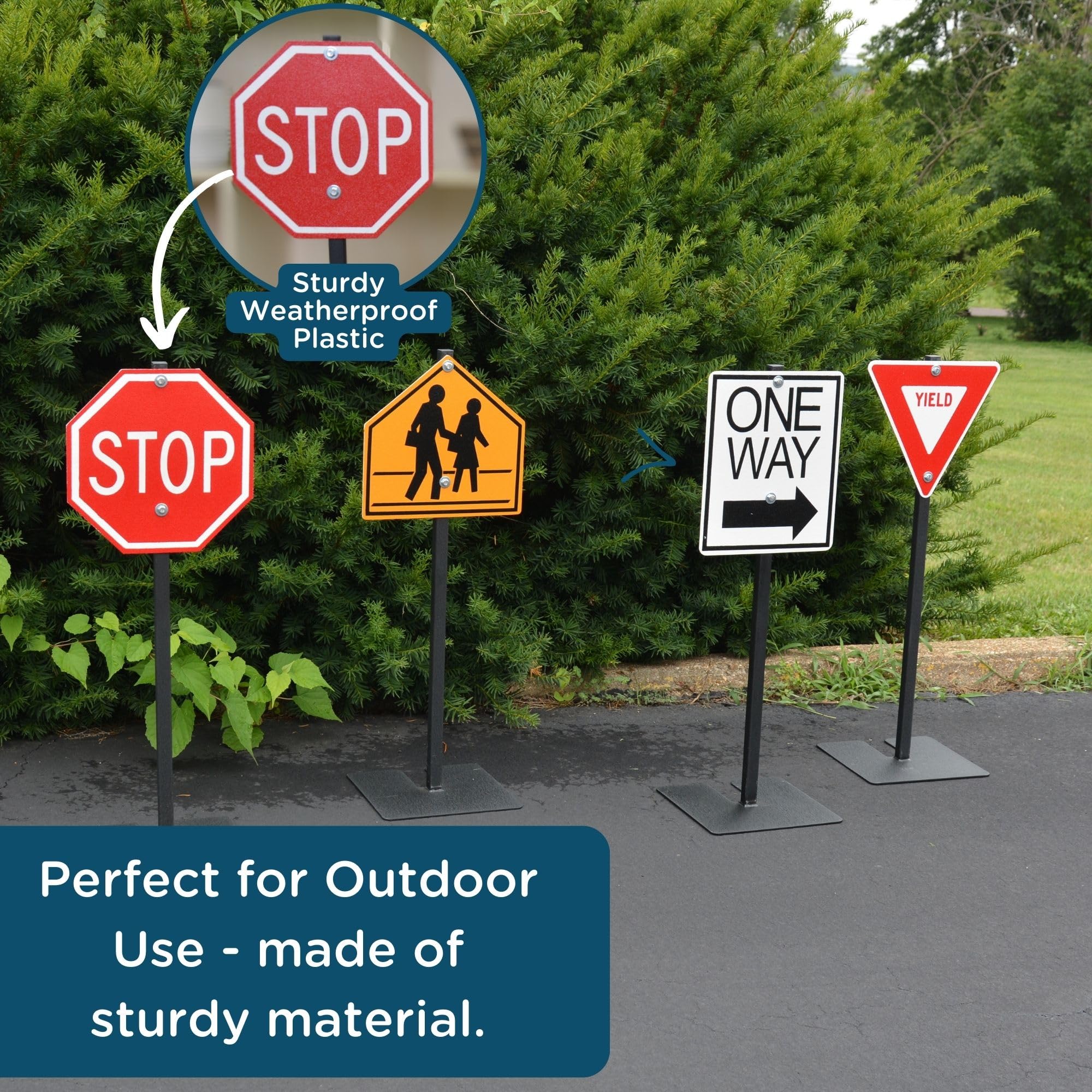 Children's Factory Traffic Signs Set of 4, Outdoor Play Equipment for Daycare, Preschool, Playground, Kids Playhouse - Image 6