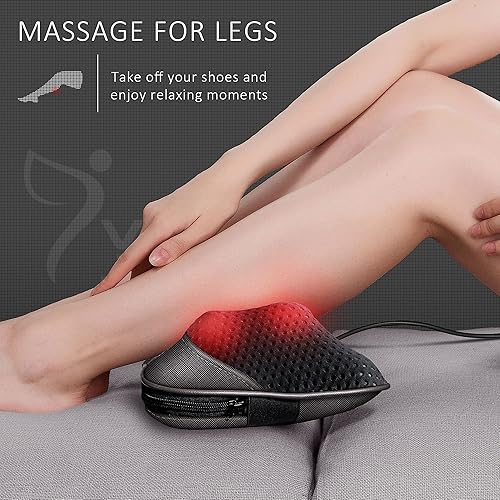 Vista 60 de VIKTOR JURGEN Masajeador de espalda, masajeador de cuello con calor, almohada de masaje regalos para hombres y mujeres, masajeador eléctrico de Gris