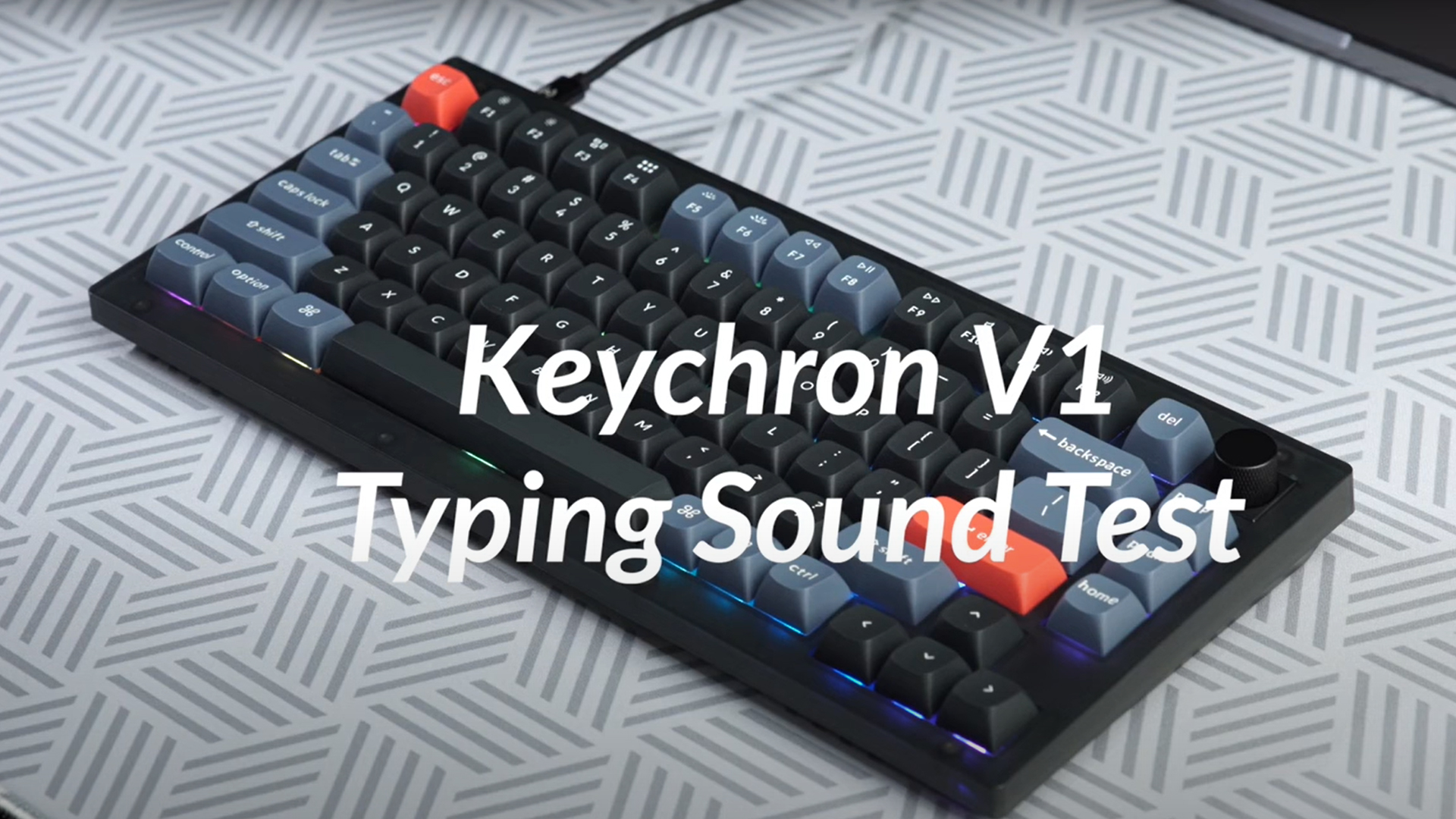 Keychron V1 Hot-swappable Custom Mechanical Keyboard with Knob