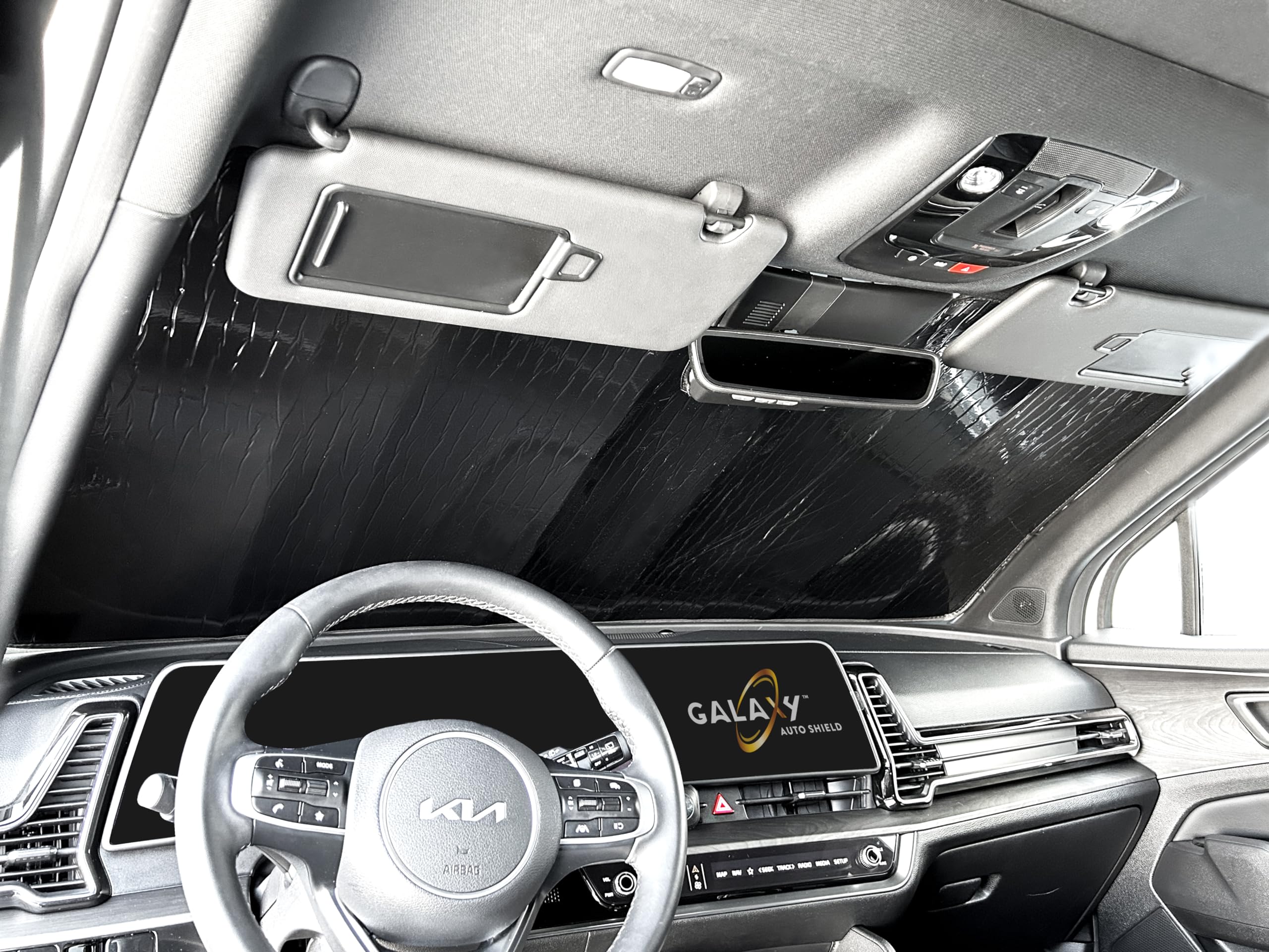 Galaxy Auto Shield Custom Fit Windshield Sun Shade for 2023 2024 2025 Kia Sportage, Plug-in Hybrid, Hybrid, SUV, Insulated Privacy Accessories Blockout UV Reflector Protection - Made in USA