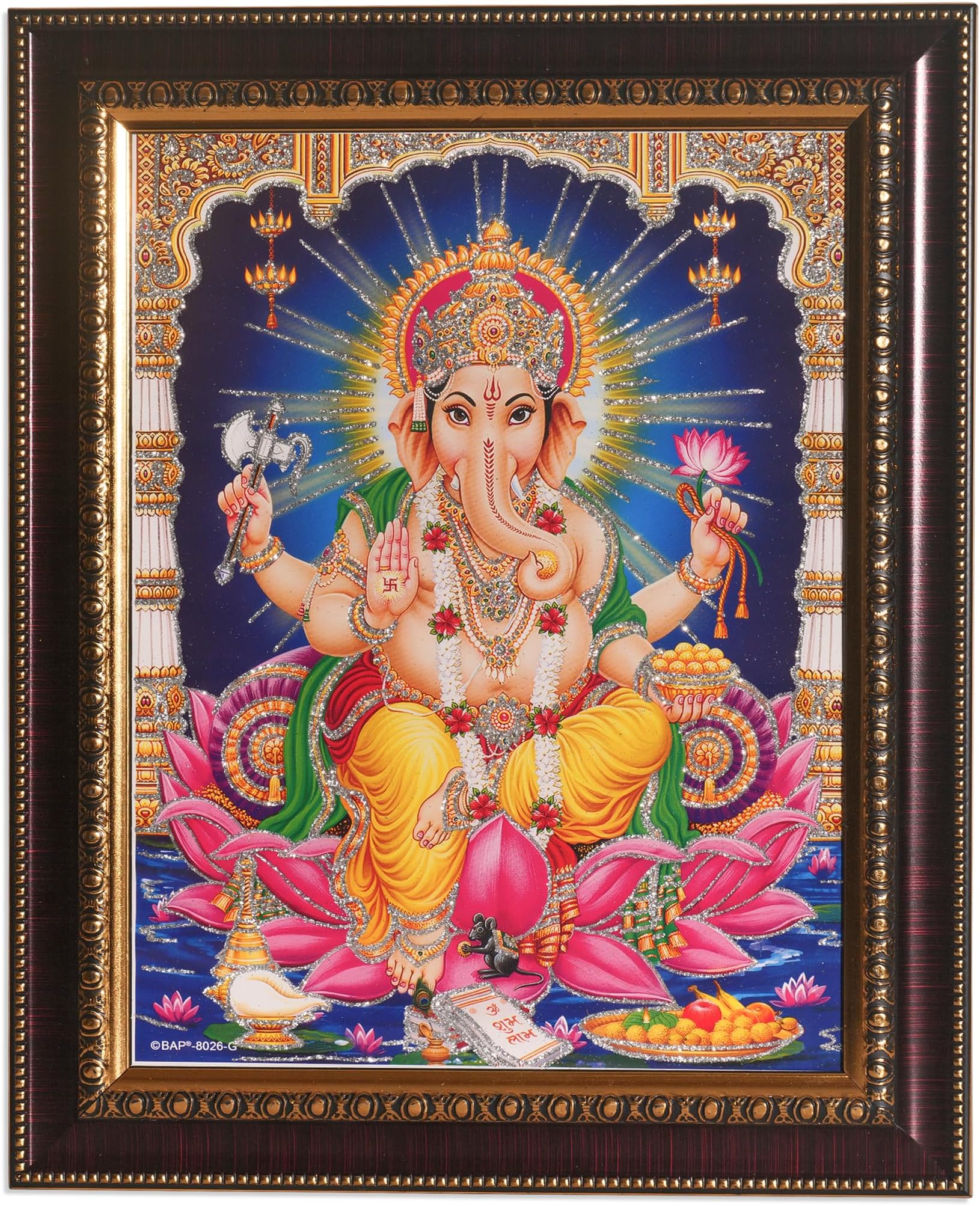 Ganesha/ganapati Reprint Hindu God Poster/picture Home Décor, Photo Frame for Home and Office, Gift & Auspicious Purpose, Aesthetic Room Decor - Hindu Decor - Diwali Gifts