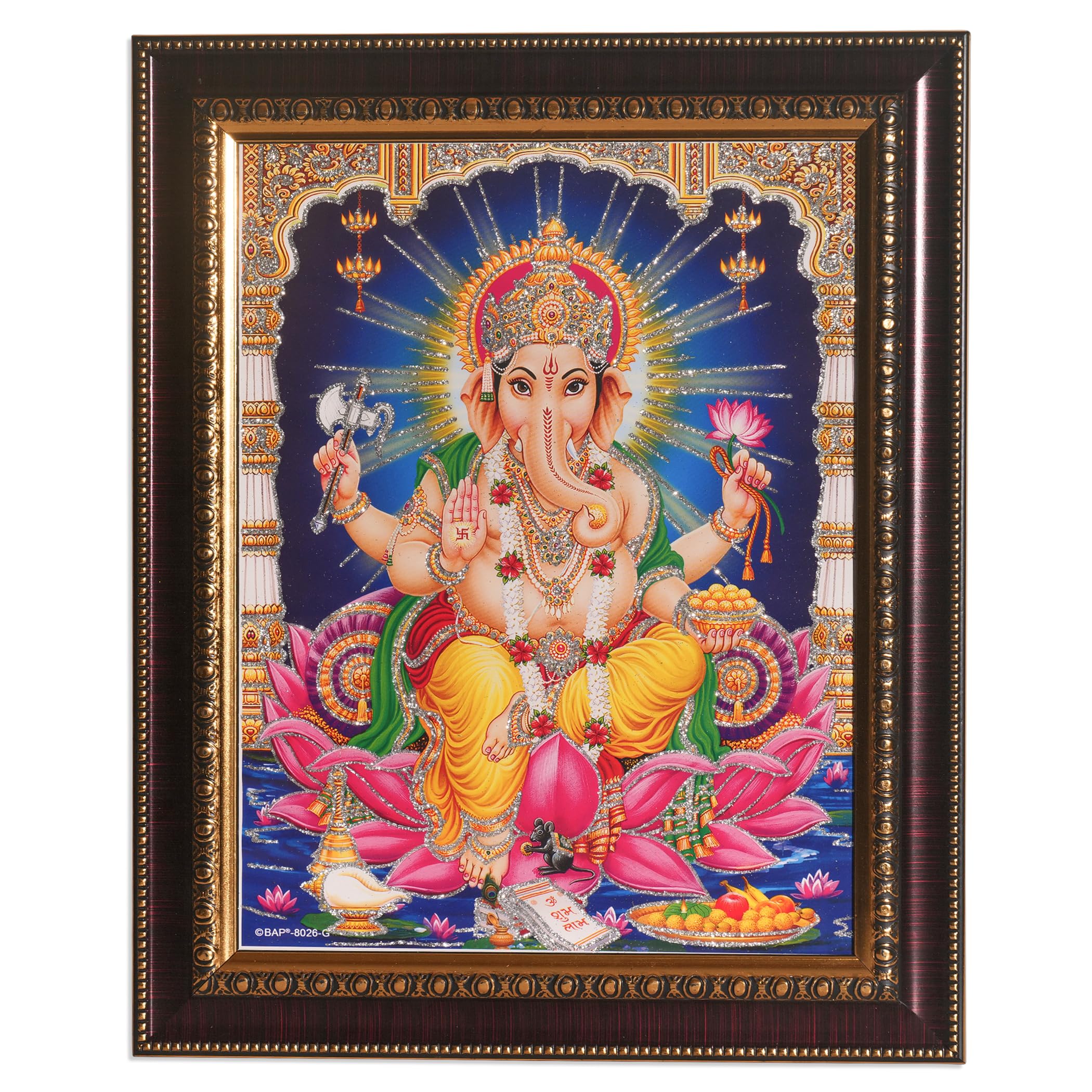 Ganesha/ganapati Reprint Hindu God Poster/picture Home Décor, Photo Frame for Home and Office, Gift & Auspicious Purpose, Aesthetic Room Decor - Hindu Decor - Diwali Gifts