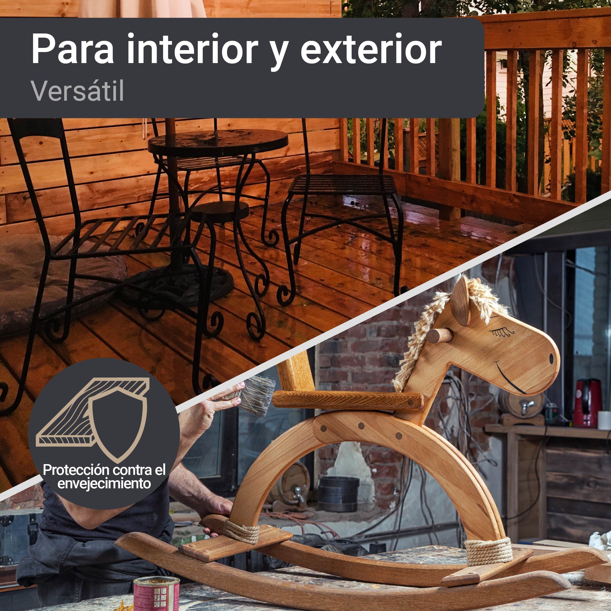 WO-WE Aceite de Abeto Douglas natural protección antiagrisado de madera exterior W291-10L