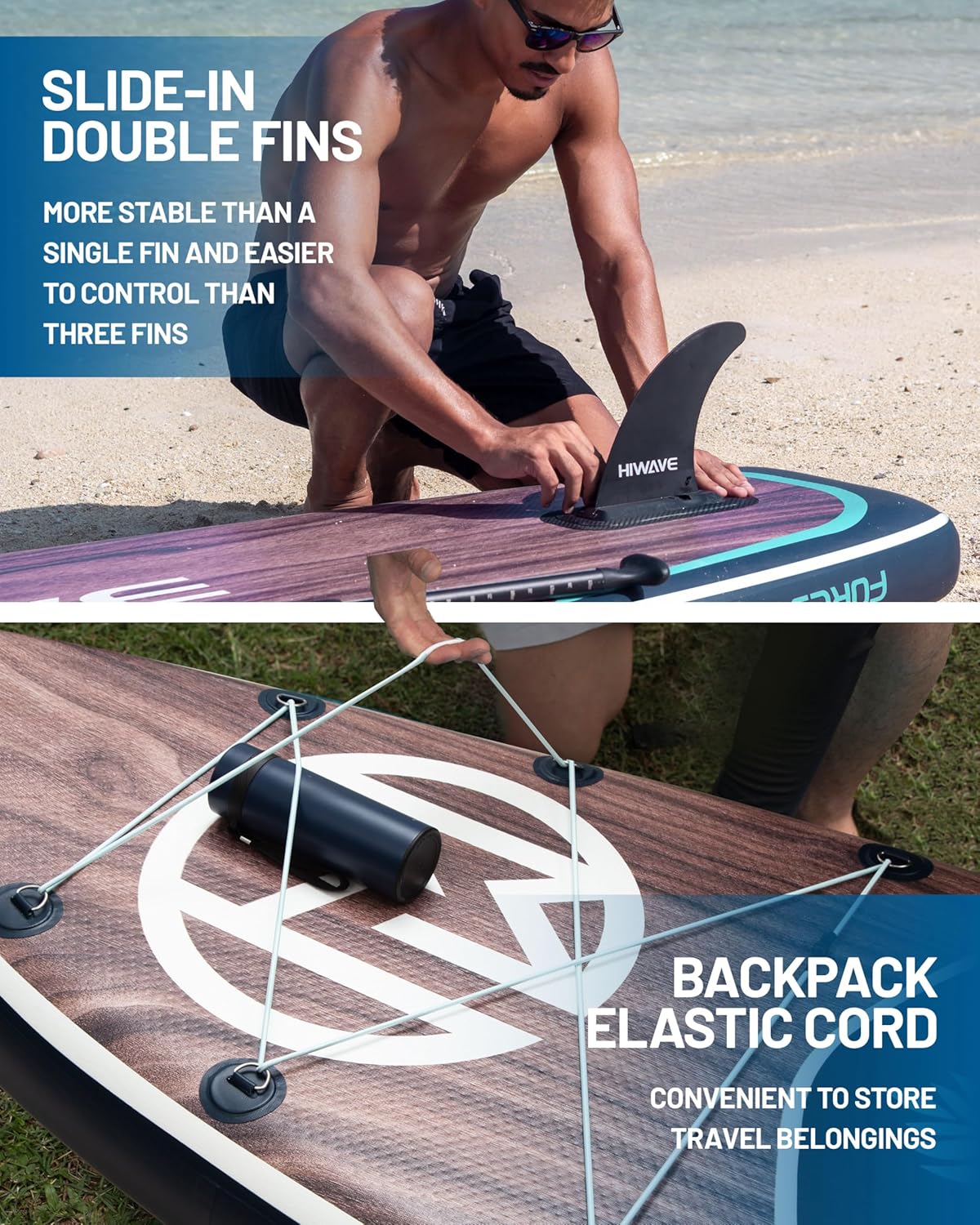 Inflatable Paddle Board 11 '* 34 "* 6" Extra Wide Sup Board, 420lb Capacity Paddle Board for Adults, Suitable for Sea and Lakes, 2+1Family Board - Image 6