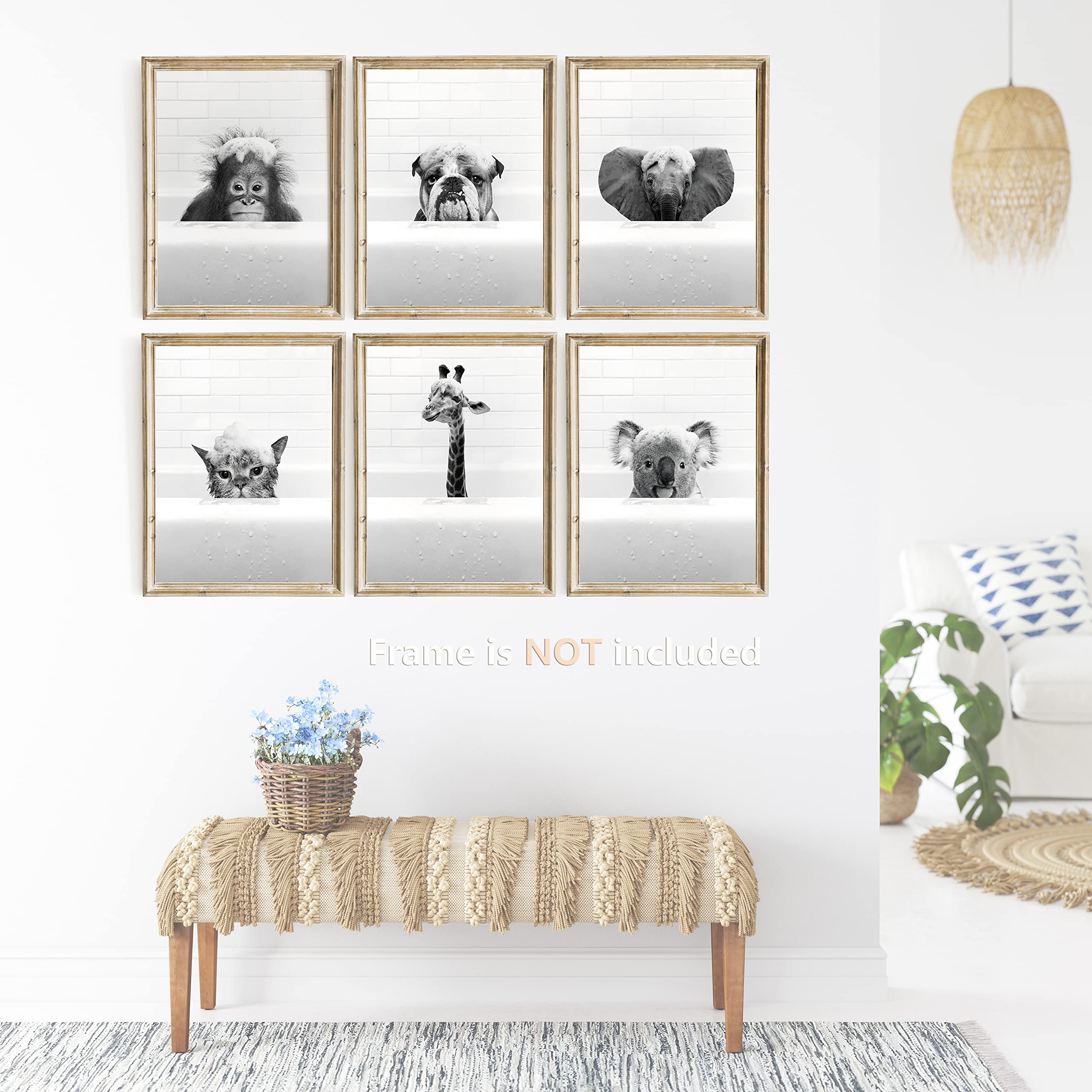 Snapklik.com : Funny Bathroom Decor Wall Art Cute Black And White ...