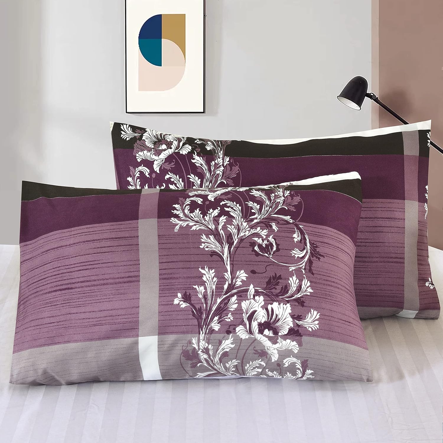 Caurebd Geometric Pillowcases 20" x 36", 2 Pack Rectangular Luxurious