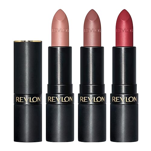 Miniatura 7 de Revlon Juego de 3 lápices labiales Super Lustrous, alto impacto, acabado mate en ciruela nude y rojo