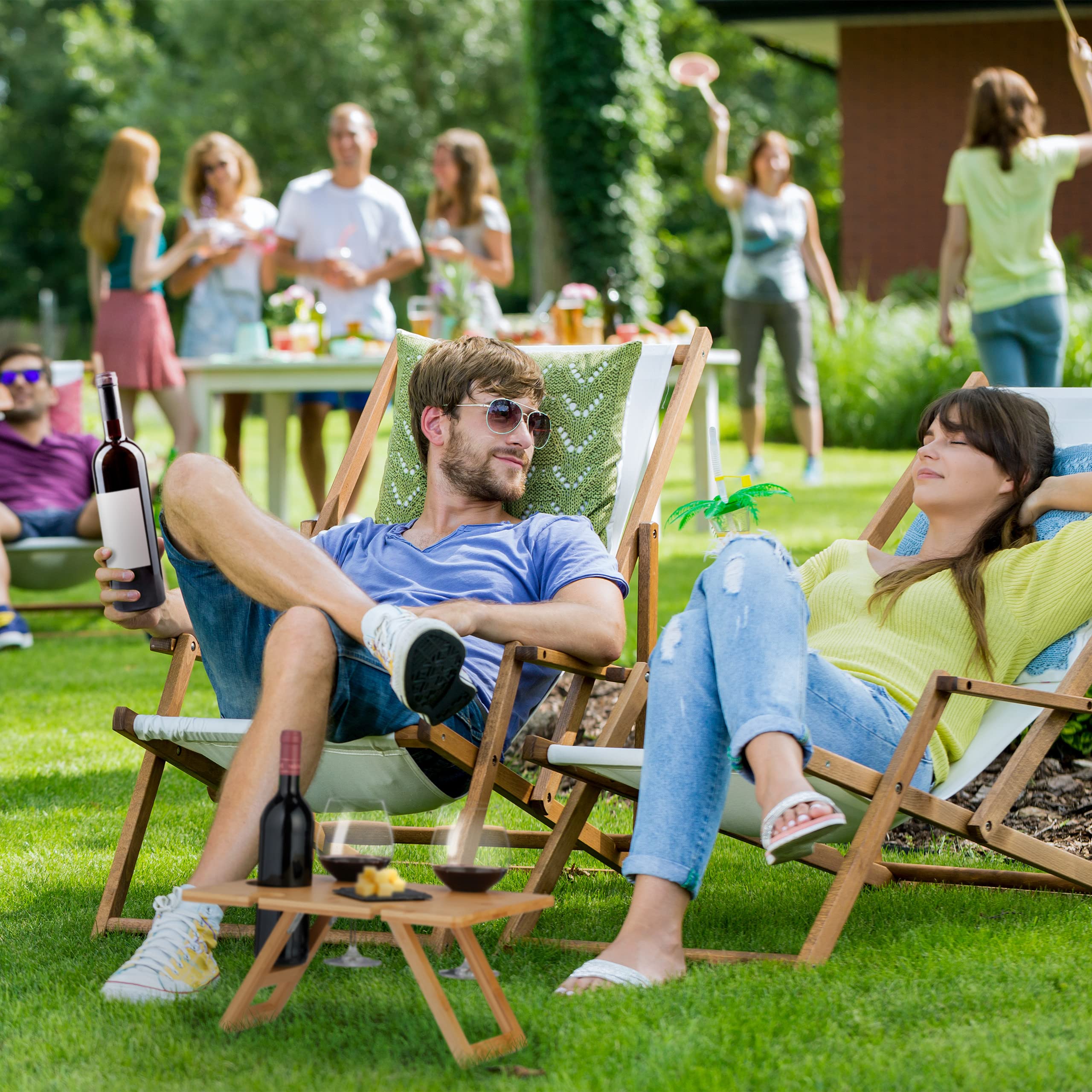 Relaxdays Tavolino Pieghevole Bambù Vassoio Letto Picnic Gambe Richiudibili 20x40x30 cm Naturale