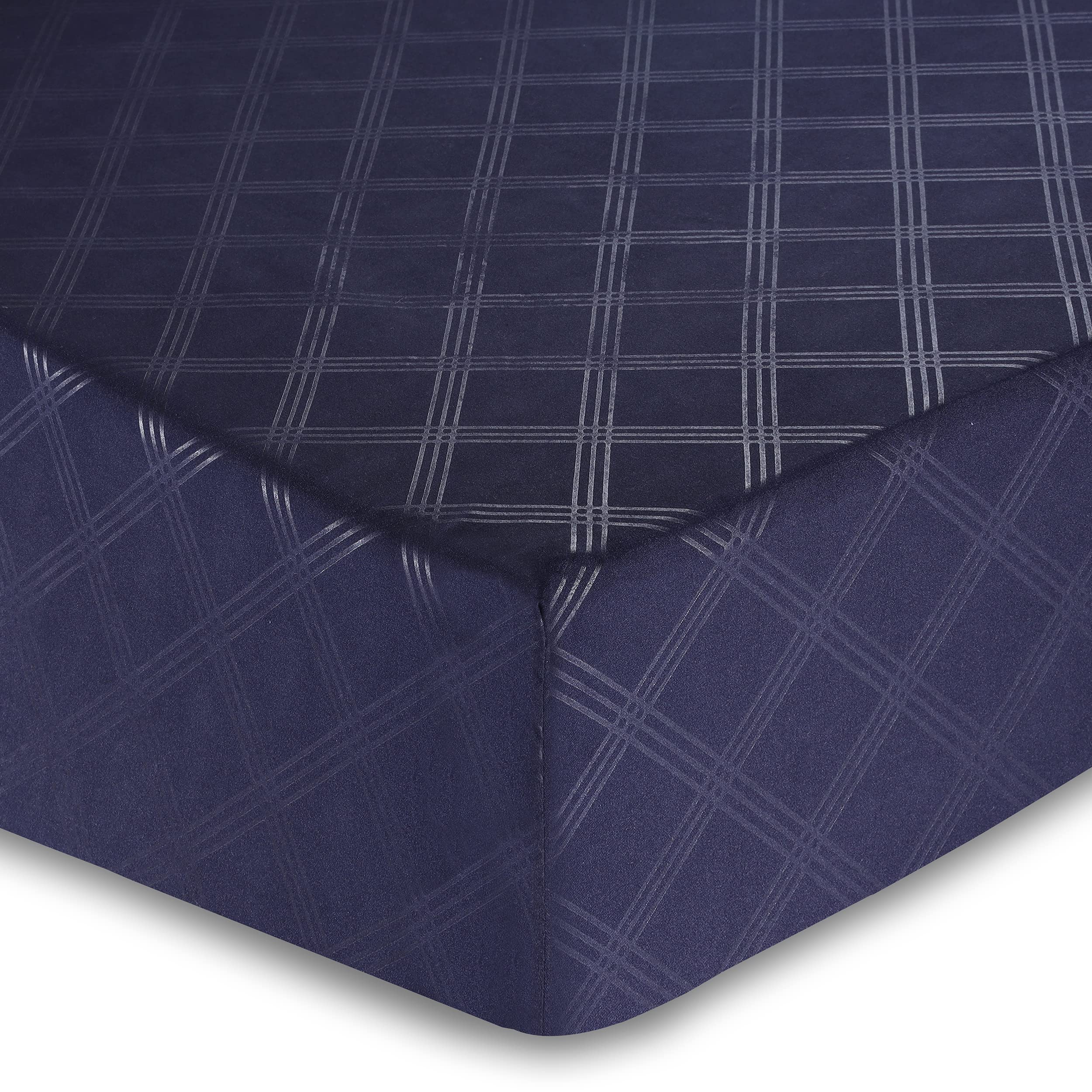 Ameha Navy Double Fitted Sheet - Bed Sheets Extra Deep Pocket 40Cm Soft Brushed Microfiber For Double Bed