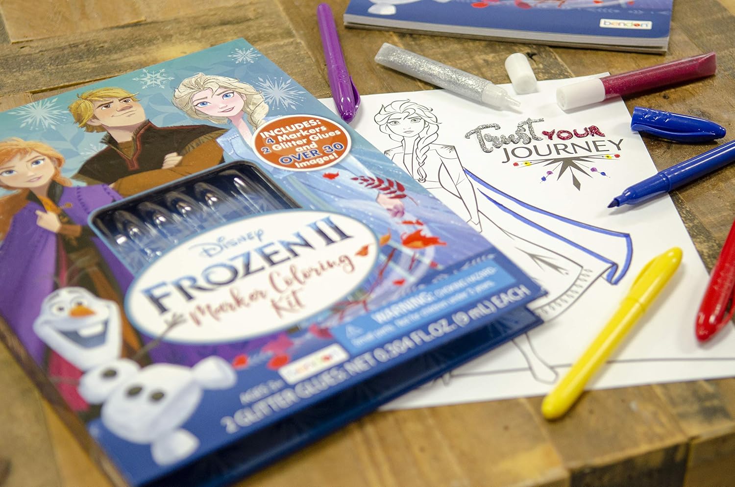 Buy Disney's Frozen 2 Elsa and Anna Marker Coloring Kit with Glitter ...