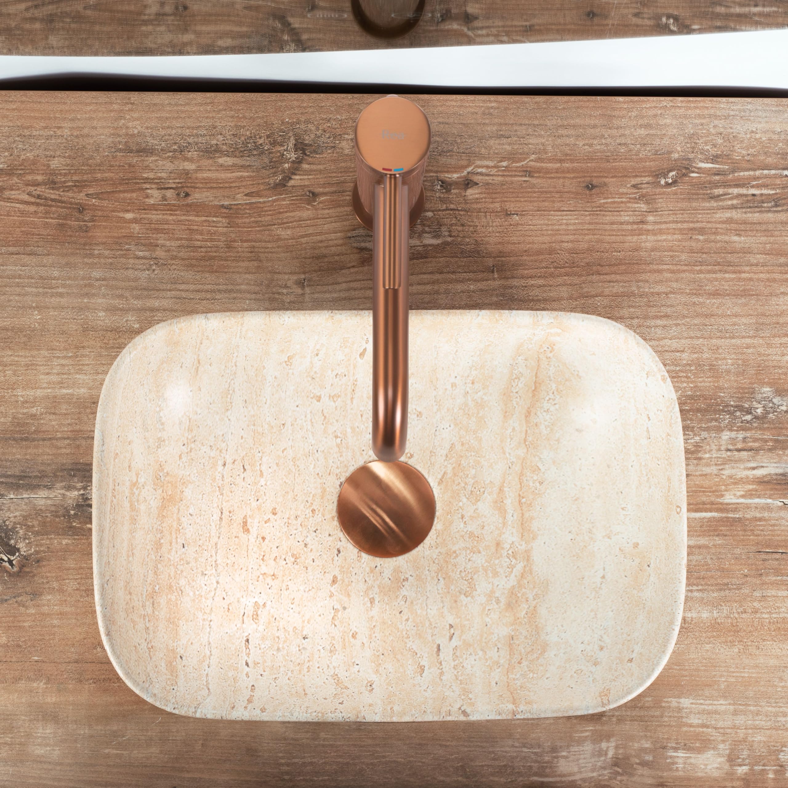 Lavabo Sobre Encimera Rea Belinda Mini Beige
