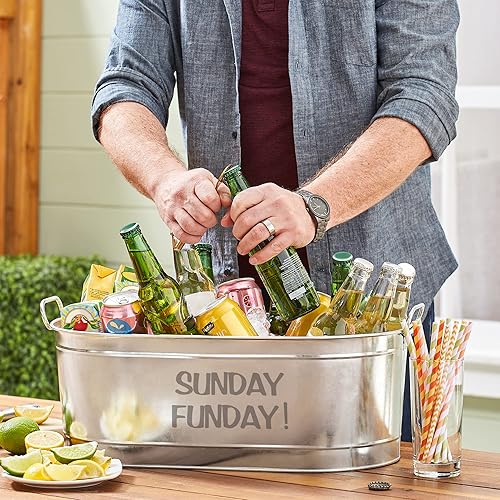 Miniatura 3 de Let's Make Memories Tina de bebida personalizada  Tina de bebida personalizada  Esencial único y entretenido  Tina de bebida galvanizada  20  de