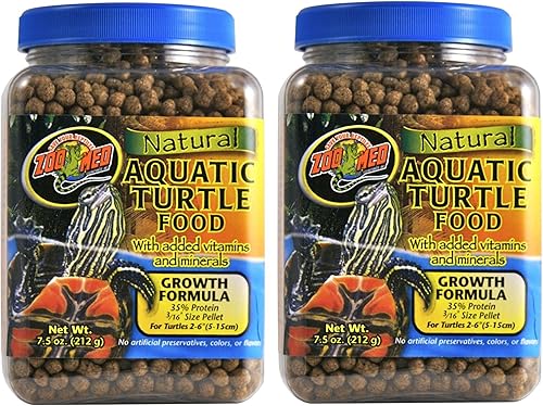 Alimentos naturales para tortugas acuáticas con fórmula de crecimiento paquete de 2