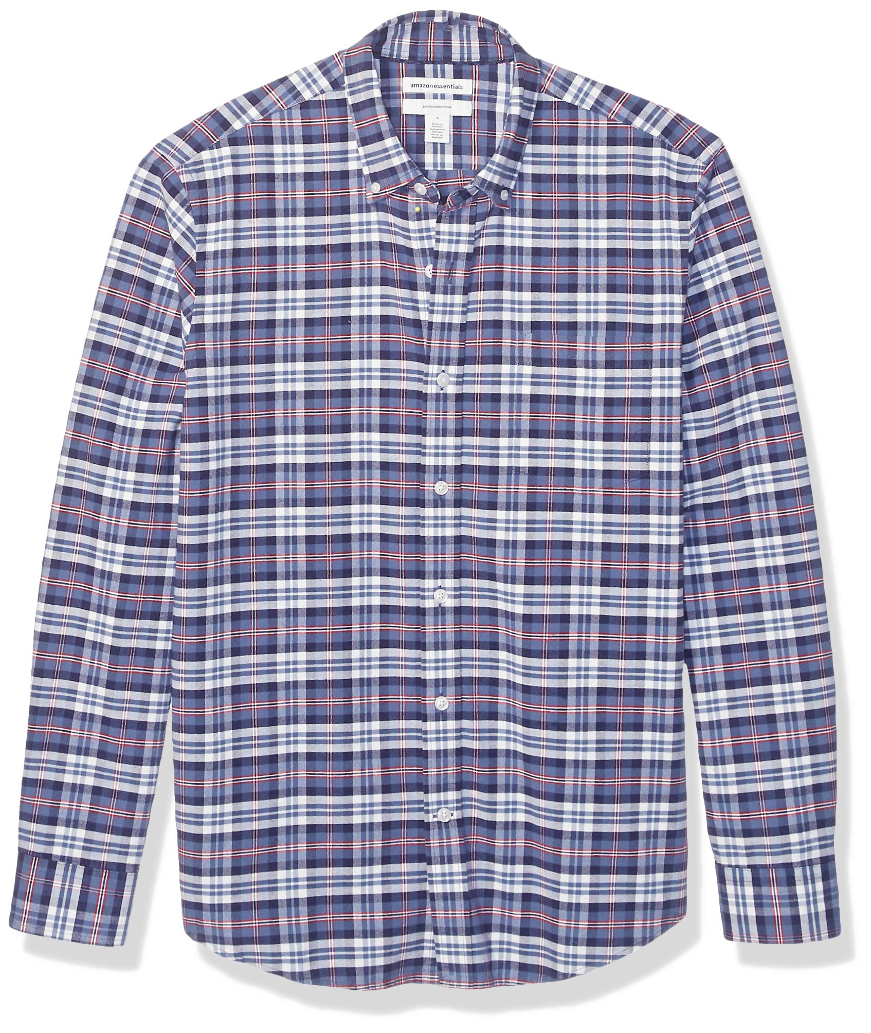 Men's Slim-Fit Long-Sleeve Pattern Pocket Oxford Shirt