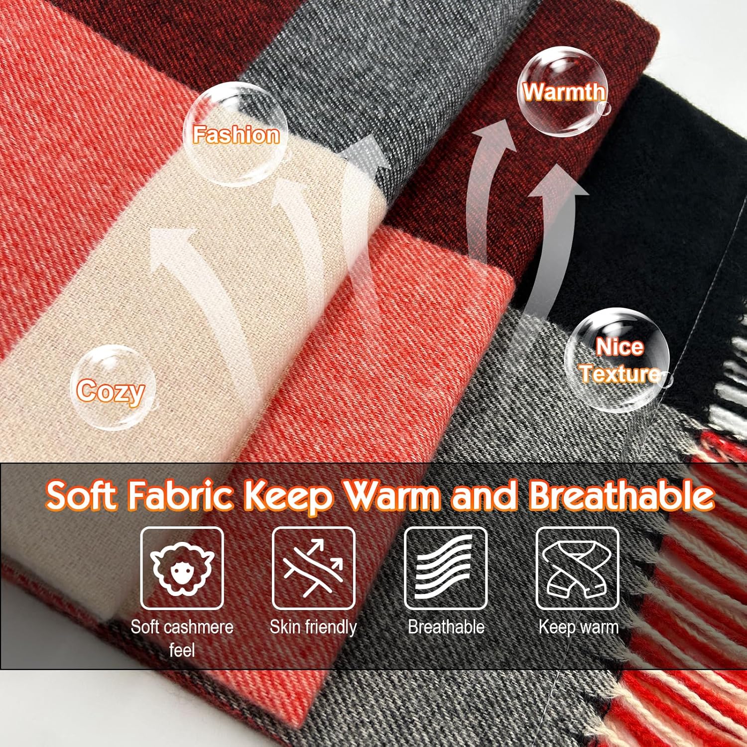 Heated Scarf for Women Rechargeable, Electric Heating Scarf with 3 Temperature 5000mAh Battery - Image 2