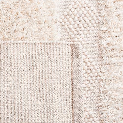 Miniatura 7 de SAFAVIEH Natura Collection - Alfombra de área de 5 x 8 pies, color marfil, hecha a mano, lana rústica texturizada, ideal para zonas de alto tráfico