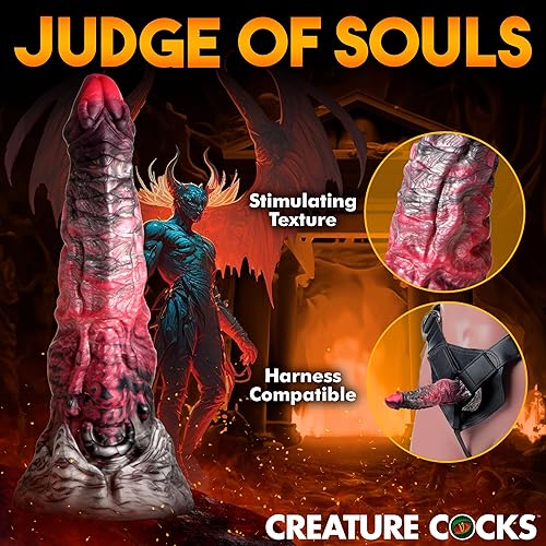Miniatura 6 de CREATURE COCKS Hades - Consolador de silicona para hombres, mujeres y parejas. Consolador de criatura de fantasía, base de ventosa fuerte. Texturas