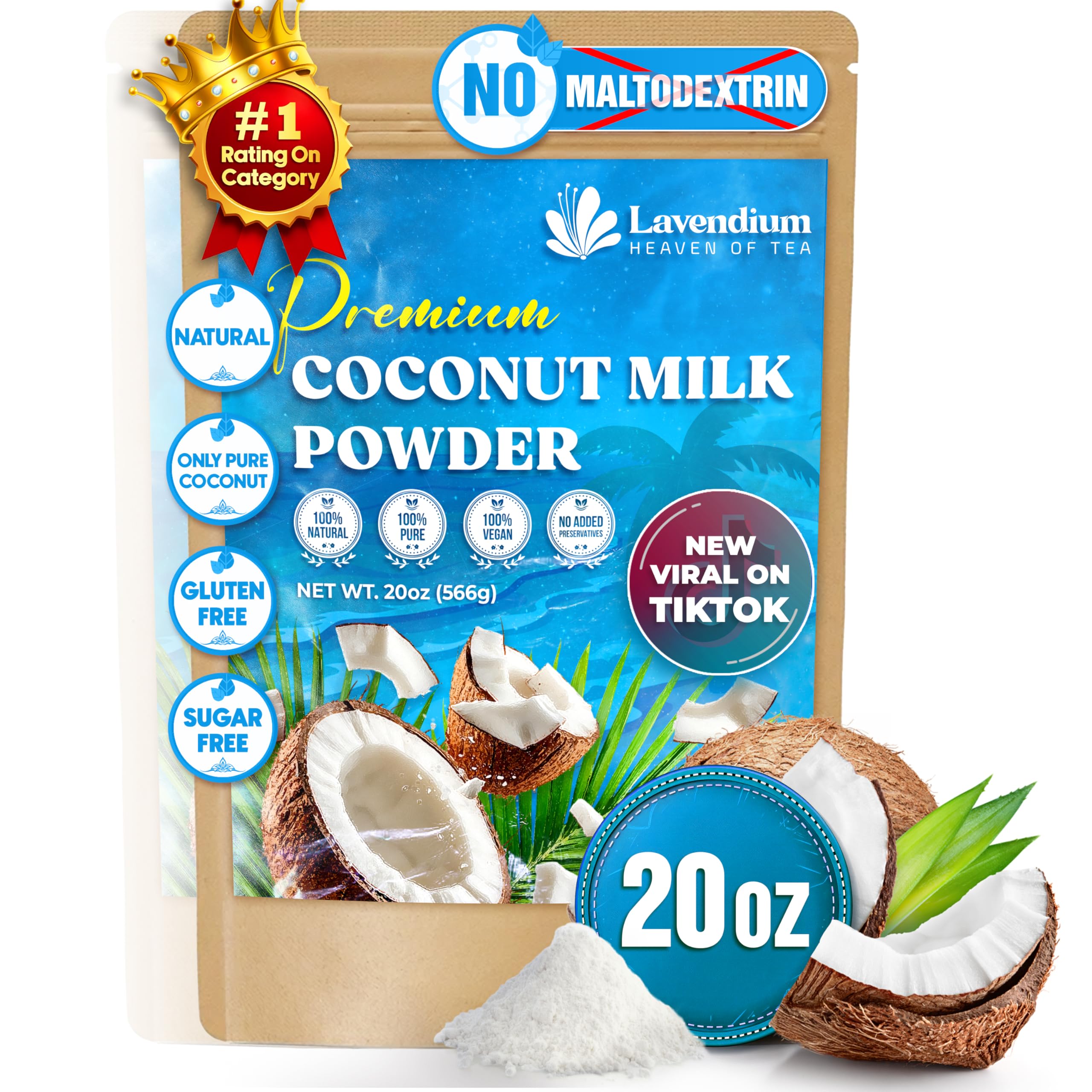 20oz (1.25 lbs) Coconut Milk Powder, 100% Natural & Pure, Unsweetened, Perfect for Cake, Coffee, Tea, Creamer Alternative, No Additives, No Gluten, Vegan.20oz (1.25 lbs) Coconut Milk Powder, 100% Natural &…
