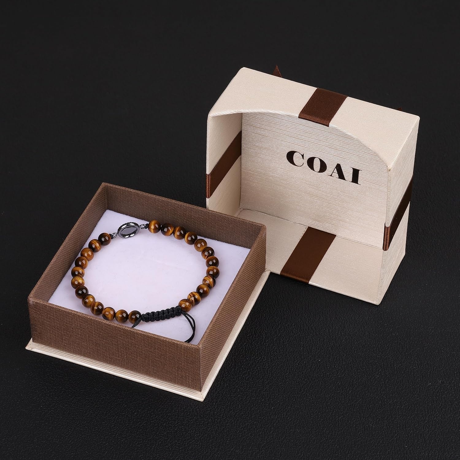 COAI Stone Beaded Bracelet Evil Eye Bracelet for Men Women