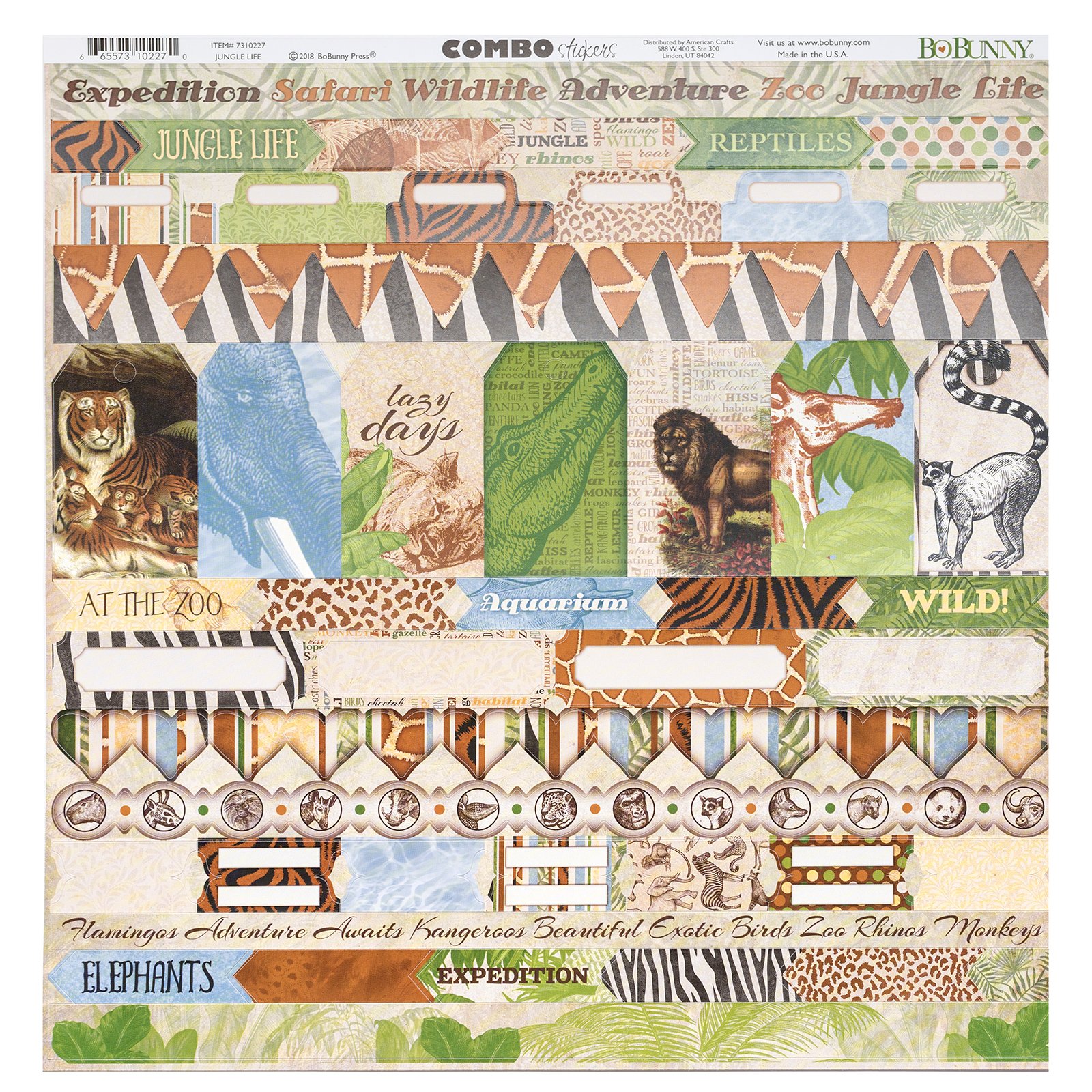 ◎67枚◎スクラップブッキング■BO BUNNY■12×12インチ■ペーパー Amazon.co.jp: BoBunny (ボバニー) スティッカー Jungle Life - 12 x