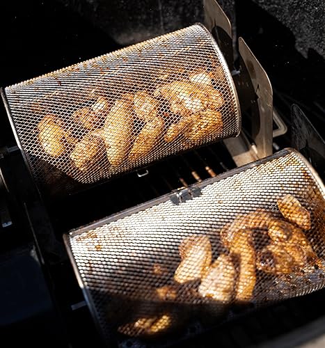 Miniatura 30 de ROTO-Q 360 Kit de asador universal inalámbrico para parrillas, hornos y ahumadores, asador de asador de viento no eléctrico, barbacoa de gas o Negro