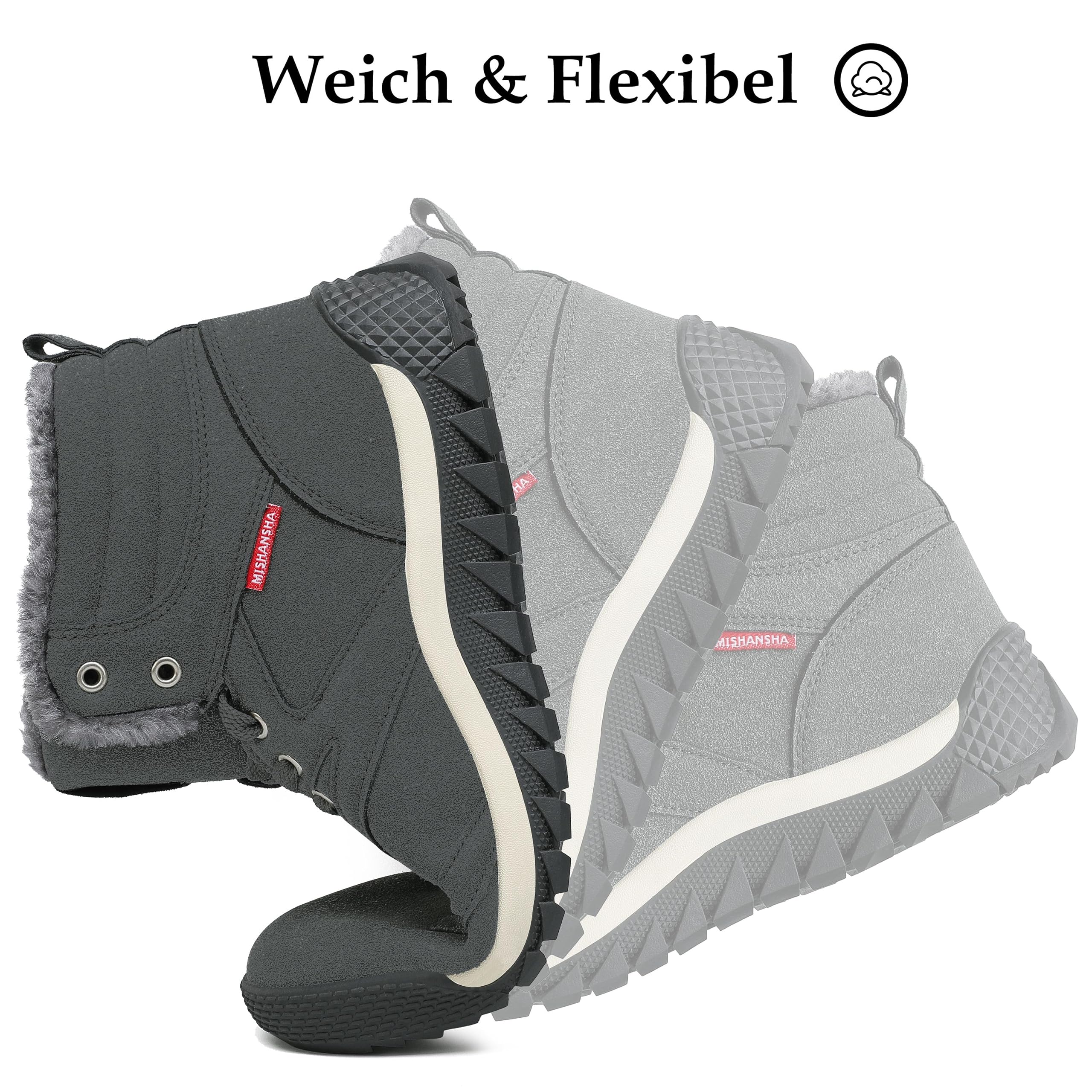 Mishansha Stivali da Invernali per Uomo Caldi Antiscivolo Scarpe da Neve, Gr.38-48 EU