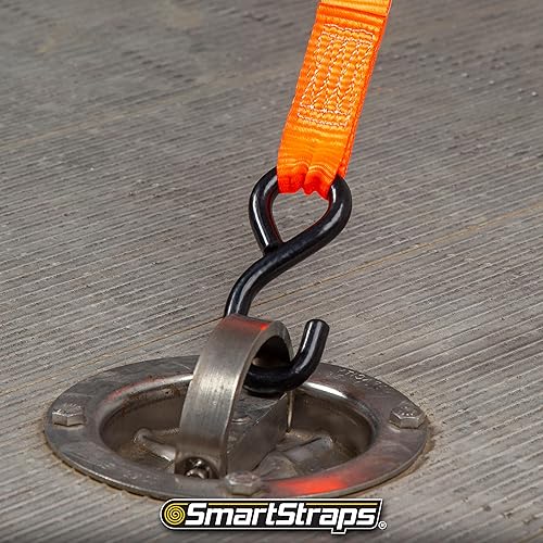 Miniatura 9 de SMARTSTRAPS 240 correas de trinquete naranja de 10 pies, paquete de 2 (CarbonX, 3,000 libras)